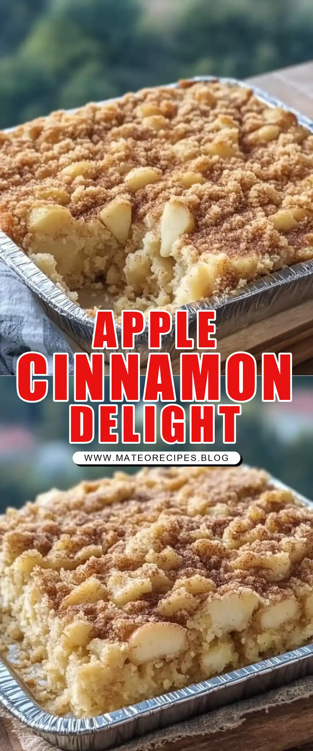 Pinterest pin (Design 1) for Apple Cinnamon Dump Cake 🍎