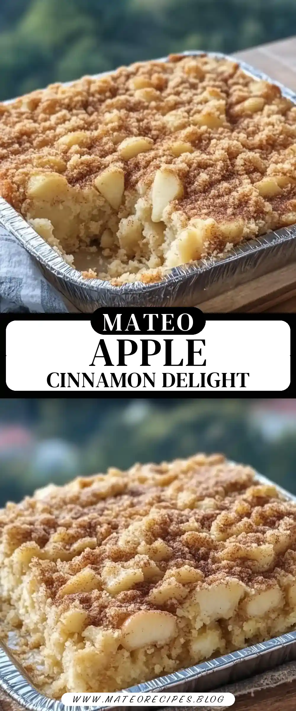 Pinterest pin (Design 3) for Apple Cinnamon Dump Cake 🍎