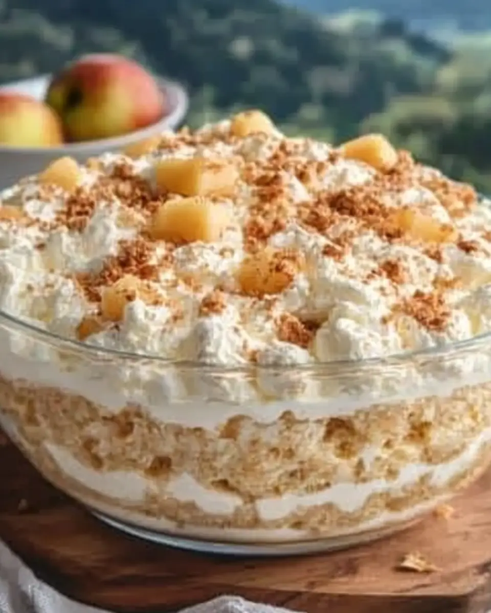 A delicious plate of Apple Pie Cheesecake Fluff