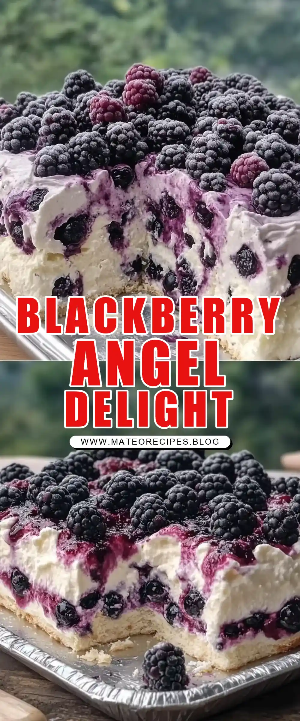Pinterest pin (Design 1) for Blackberry Angel Dessert 🖤