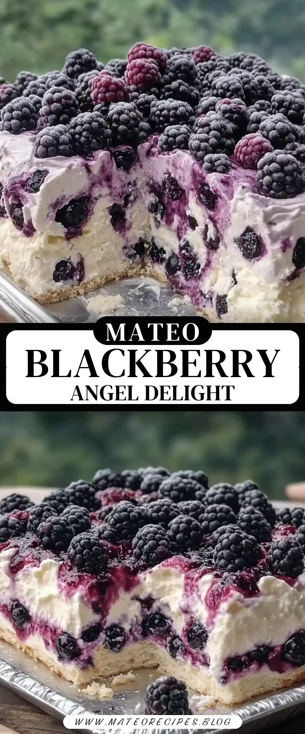 Pinterest pin (Design 3) for Blackberry Angel Dessert 🖤