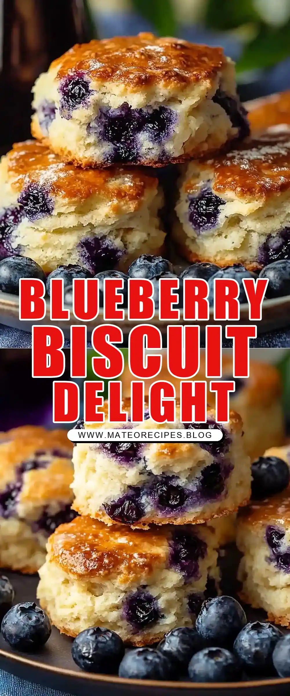 Pinterest pin (Design 1) for Sweet Blueberry Biscuits 🫐✨