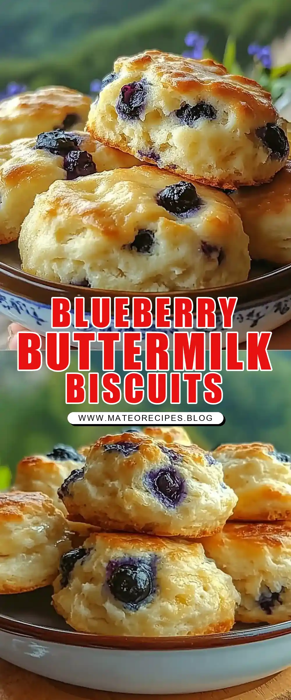 Pinterest pin (Design 1) for Sweet Blueberry Buttermilk Biscuits 🫐✨💙