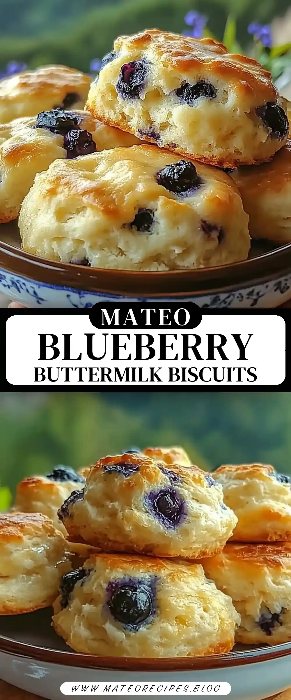Pinterest pin (Design 3) for Sweet Blueberry Buttermilk Biscuits 🫐✨💙