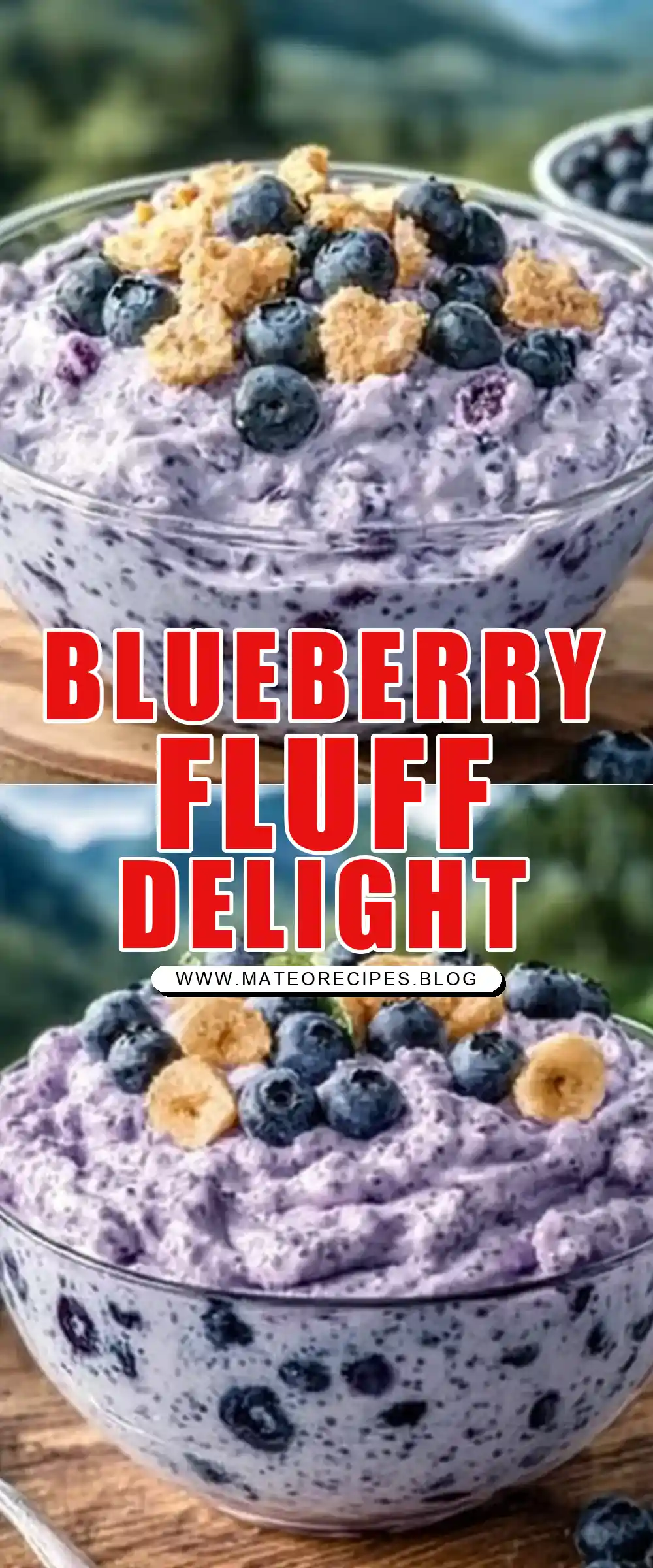 Pinterest pin (Design 1) for Blueberry Cheesecake Fluff
