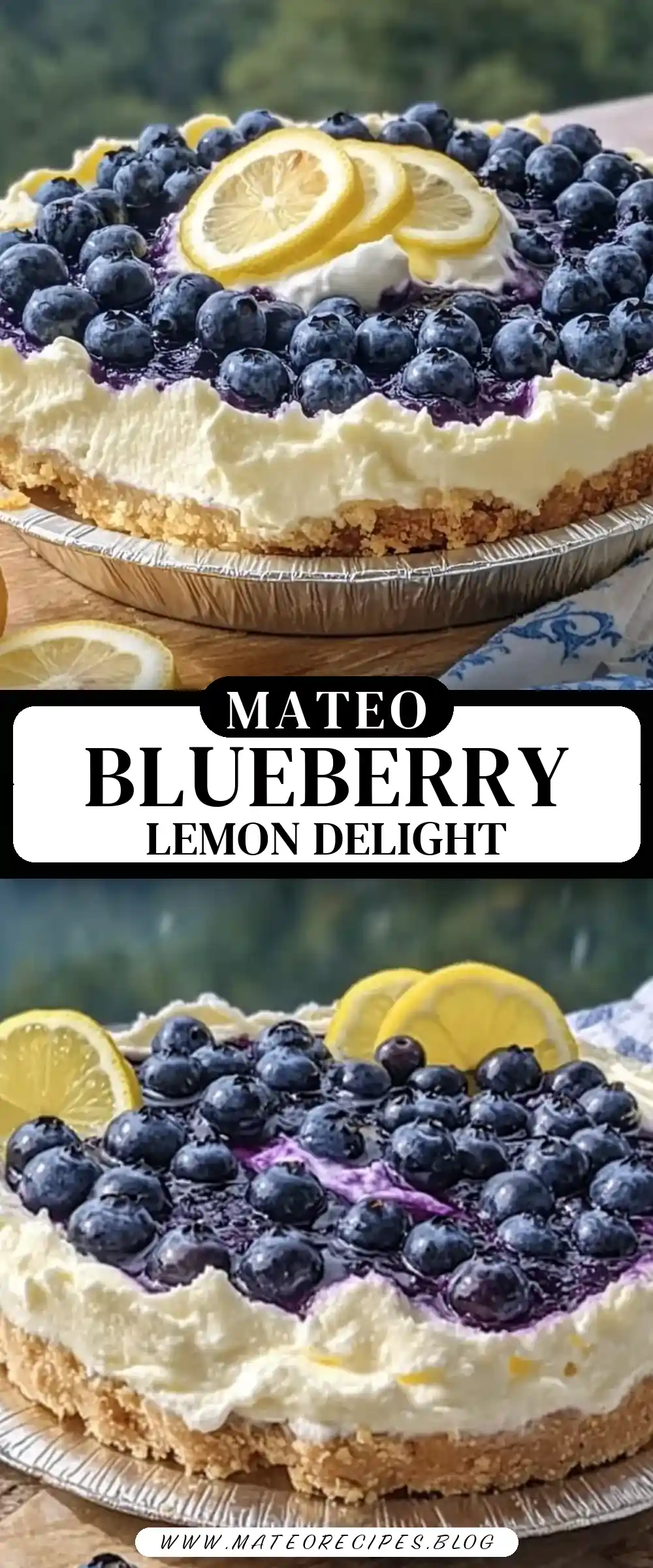 Pinterest pin (Design 3) for Blueberry Lemon Cream Pie 🫐🍋