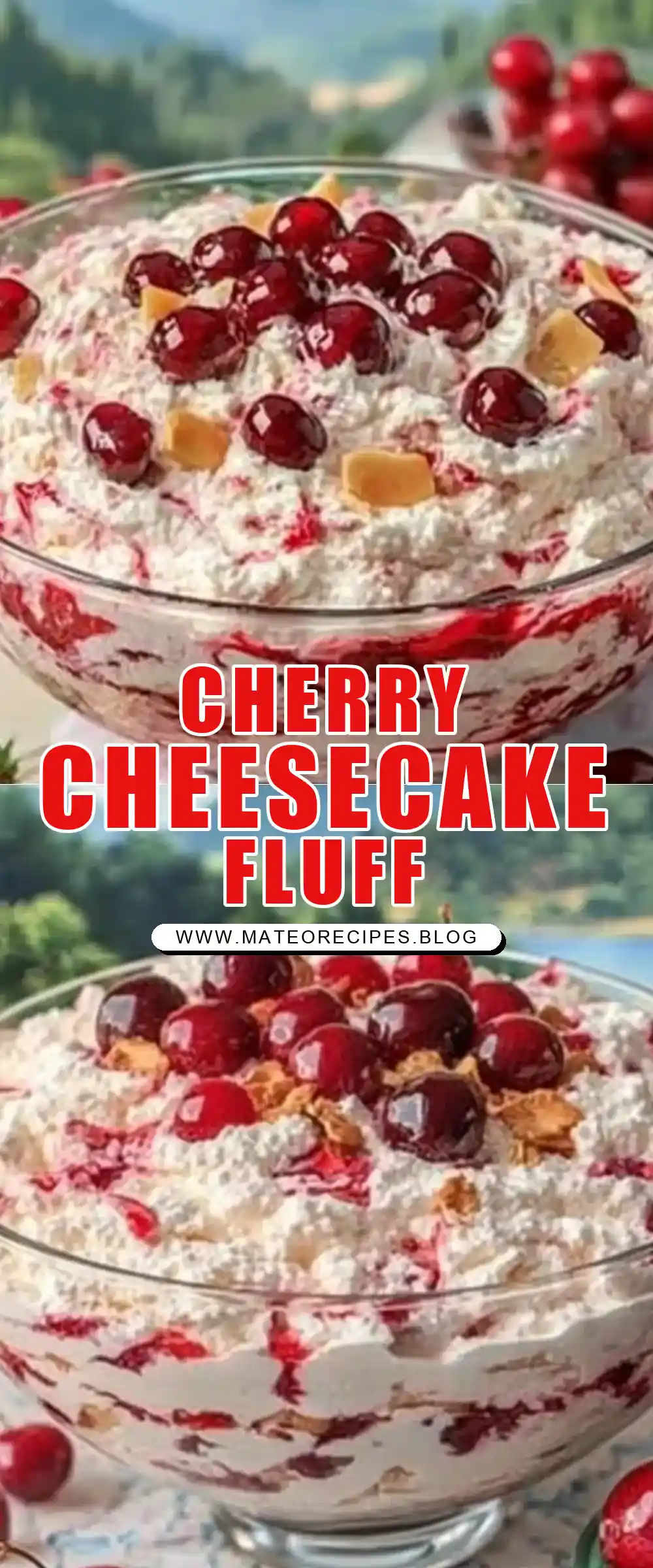 Pinterest pin (Design 1) for Cherry Vanilla Cheesecake Fluff