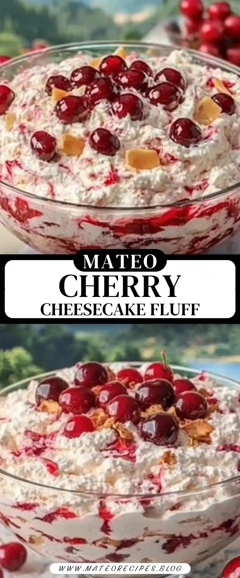Pinterest pin (Design 3) for Cherry Vanilla Cheesecake Fluff
