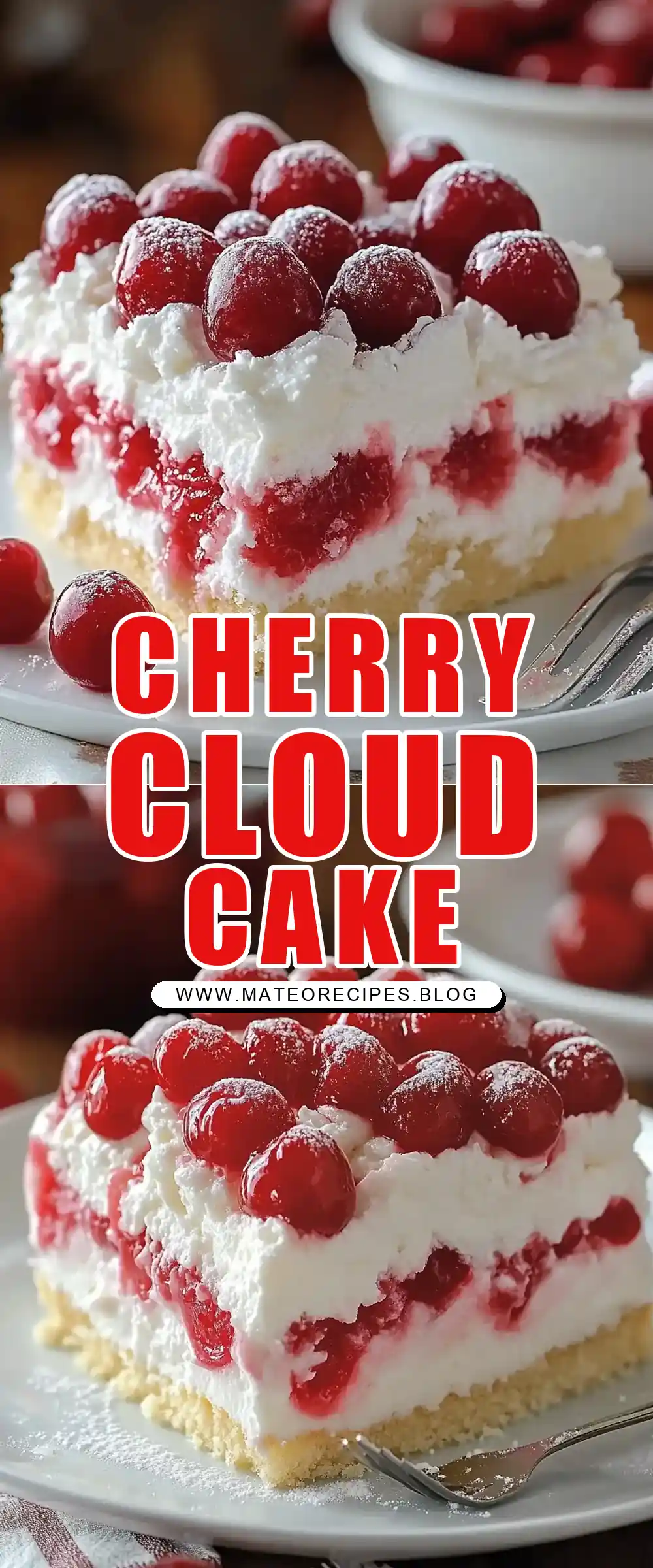 Pinterest pin (Design 1) for Cherry Angel Cloud Cake 🍒☁️