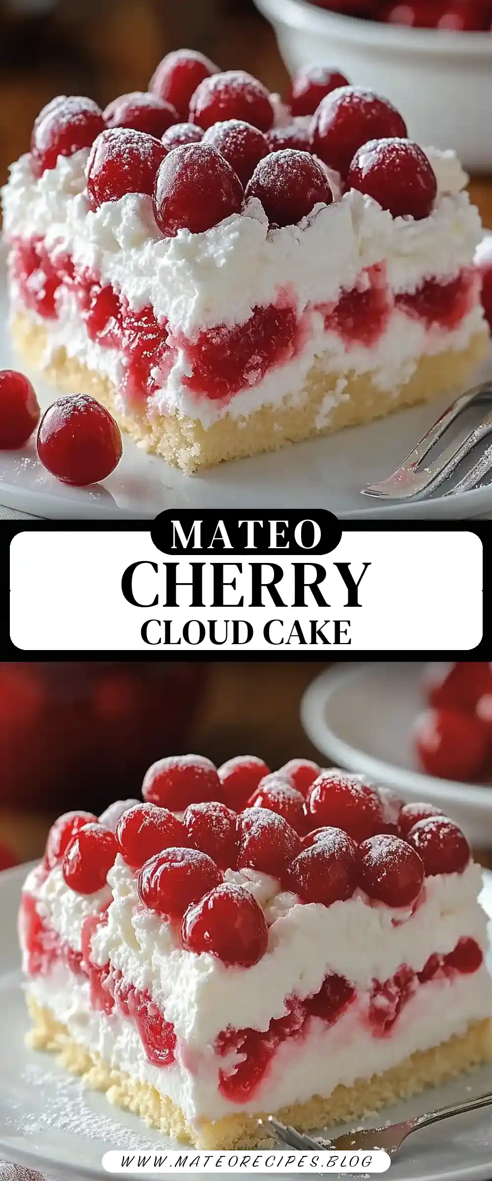 Pinterest pin (Design 3) for Cherry Angel Cloud Cake 🍒☁️