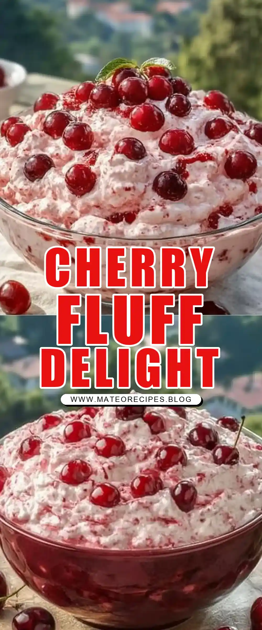 Pinterest pin (Design 1) for Cherry Cheesecake Fluff