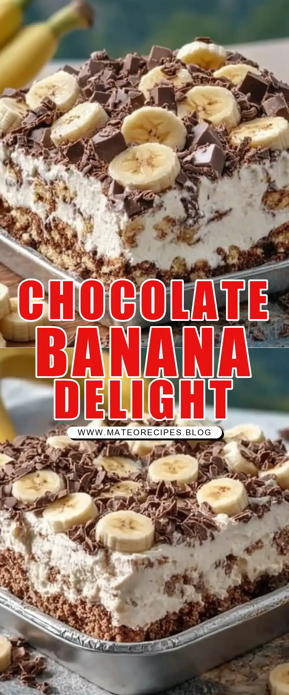 Pinterest pin (Design 1) for Chocolate Banana Fluff 🍫🍌