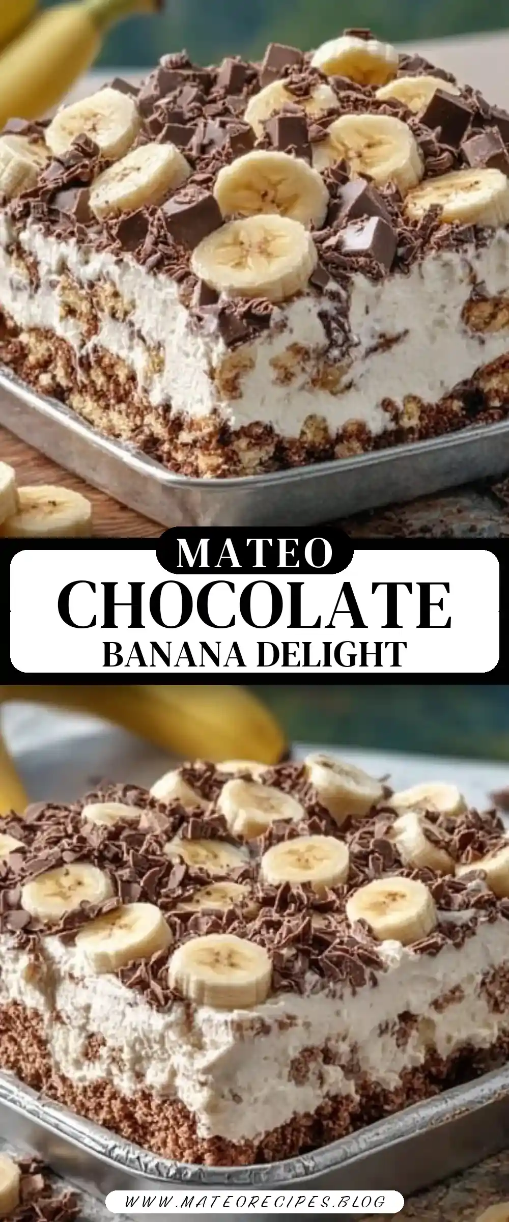 Pinterest pin (Design 3) for Chocolate Banana Fluff 🍫🍌