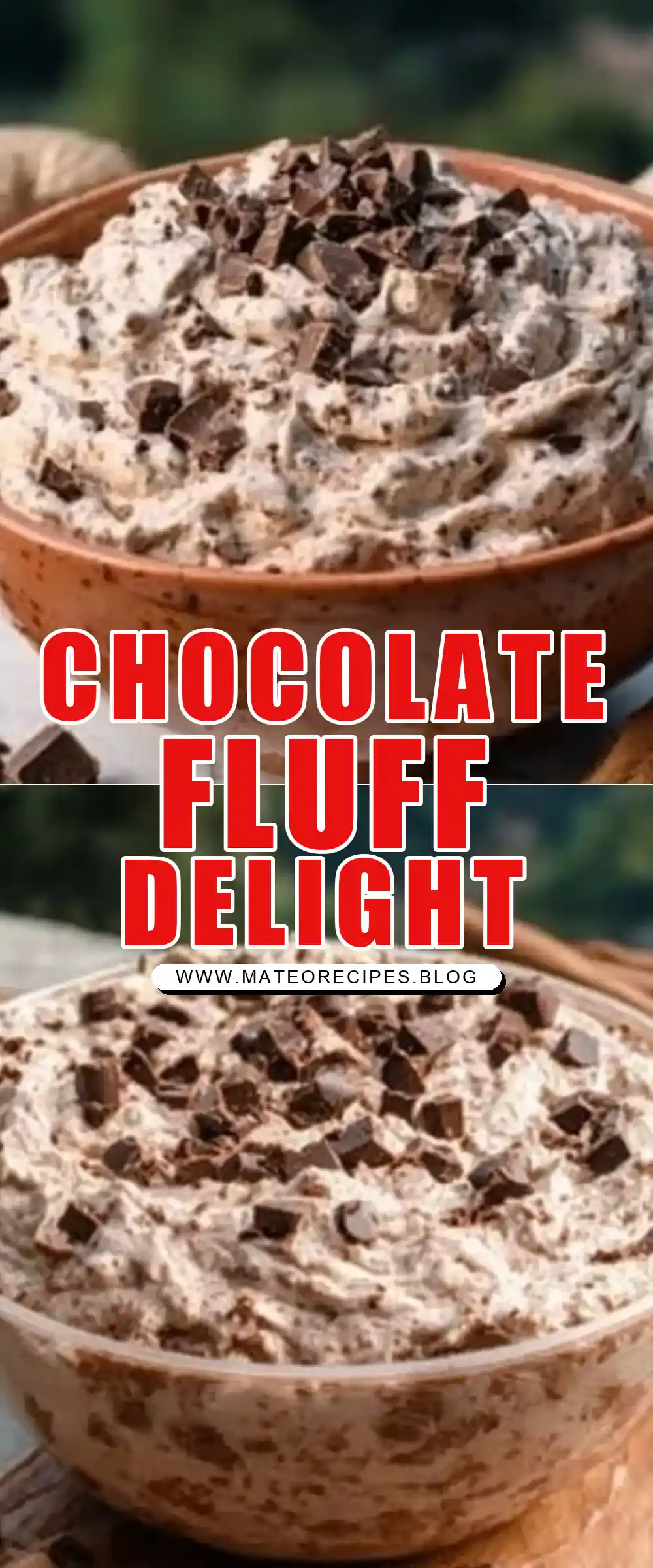 Pinterest pin (Design 1) for Chocolate Cheesecake Fluff 🍫