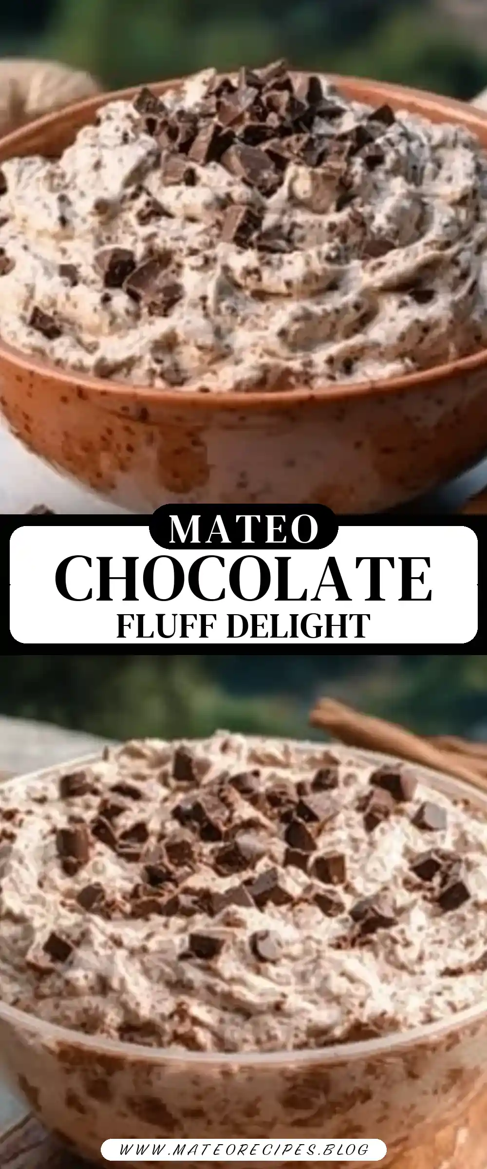 Pinterest pin (Design 3) for Chocolate Cheesecake Fluff 🍫