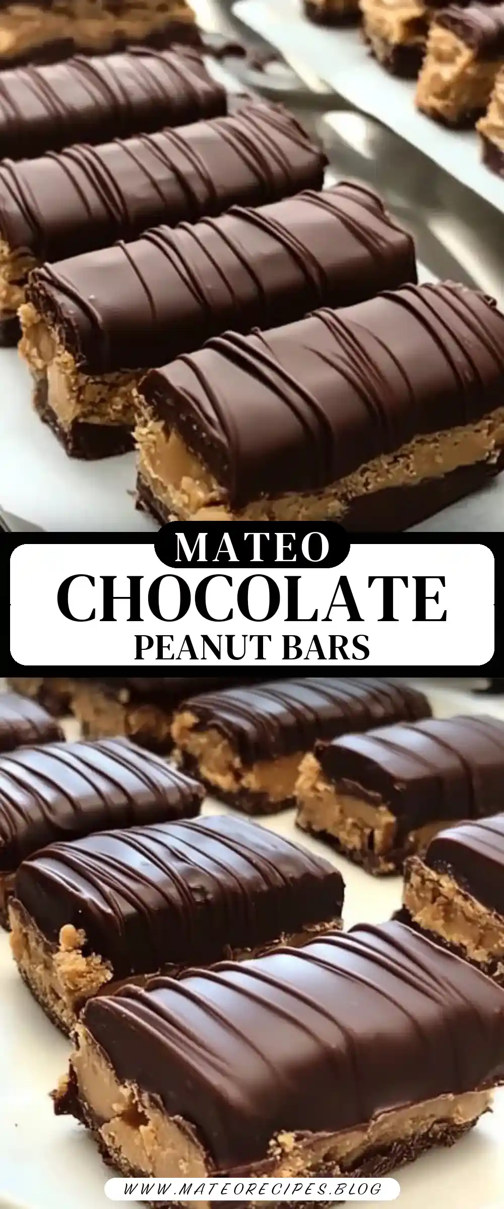 Pinterest pin (Design 3) for Homemade Chocolate Peanut Butter Bars