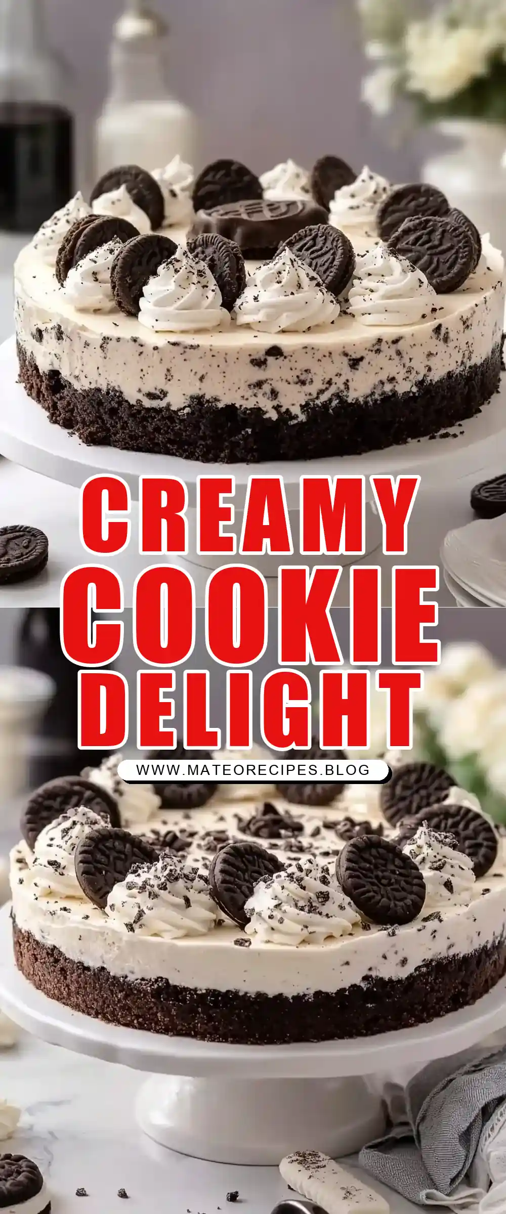 Pinterest pin (Design 1) for Cookies & Cream Pie 🍪