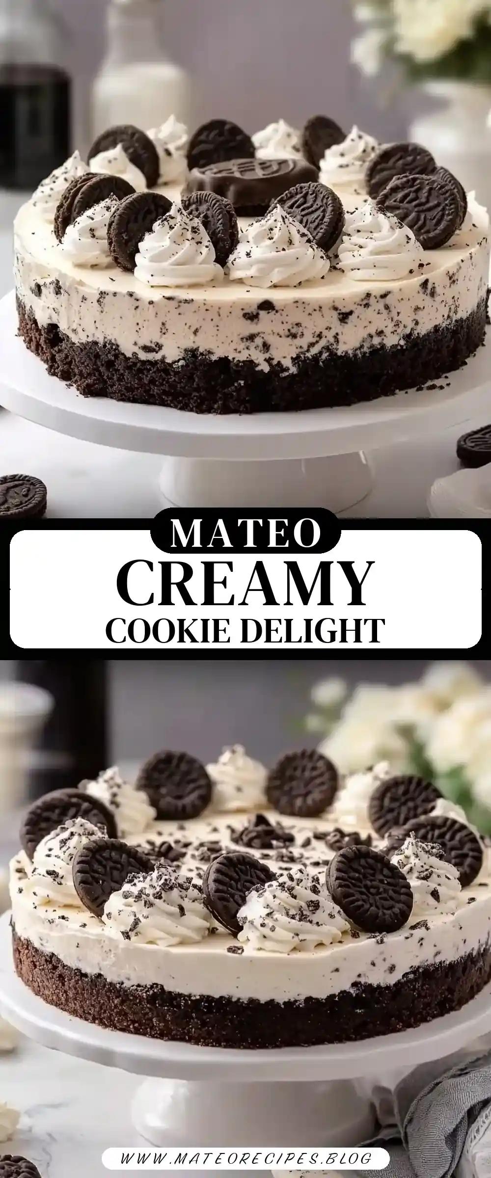 Pinterest pin (Design 3) for Cookies & Cream Pie 🍪