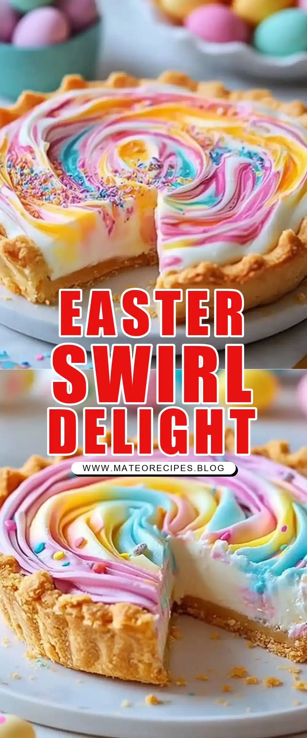 Pinterest pin (Design 1) for Easter Swirl Pie
