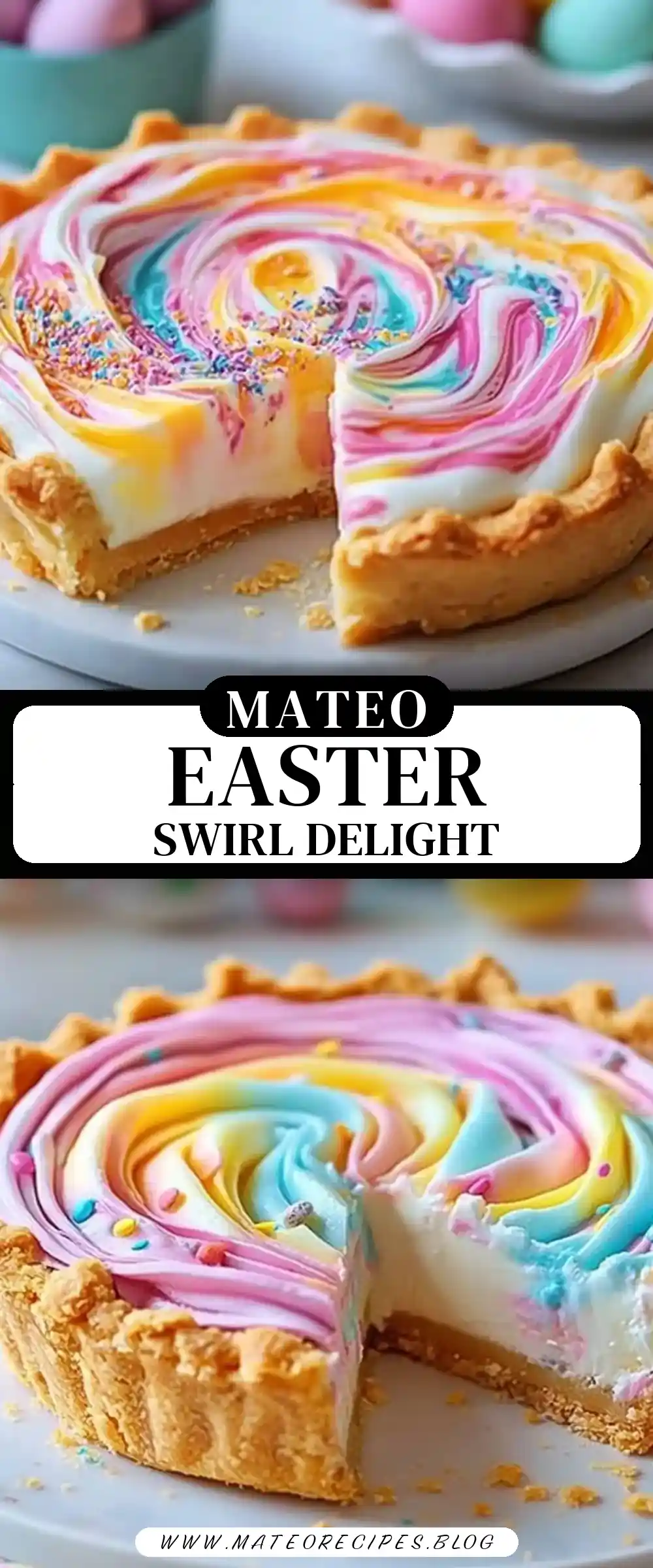 Pinterest pin (Design 3) for Easter Swirl Pie