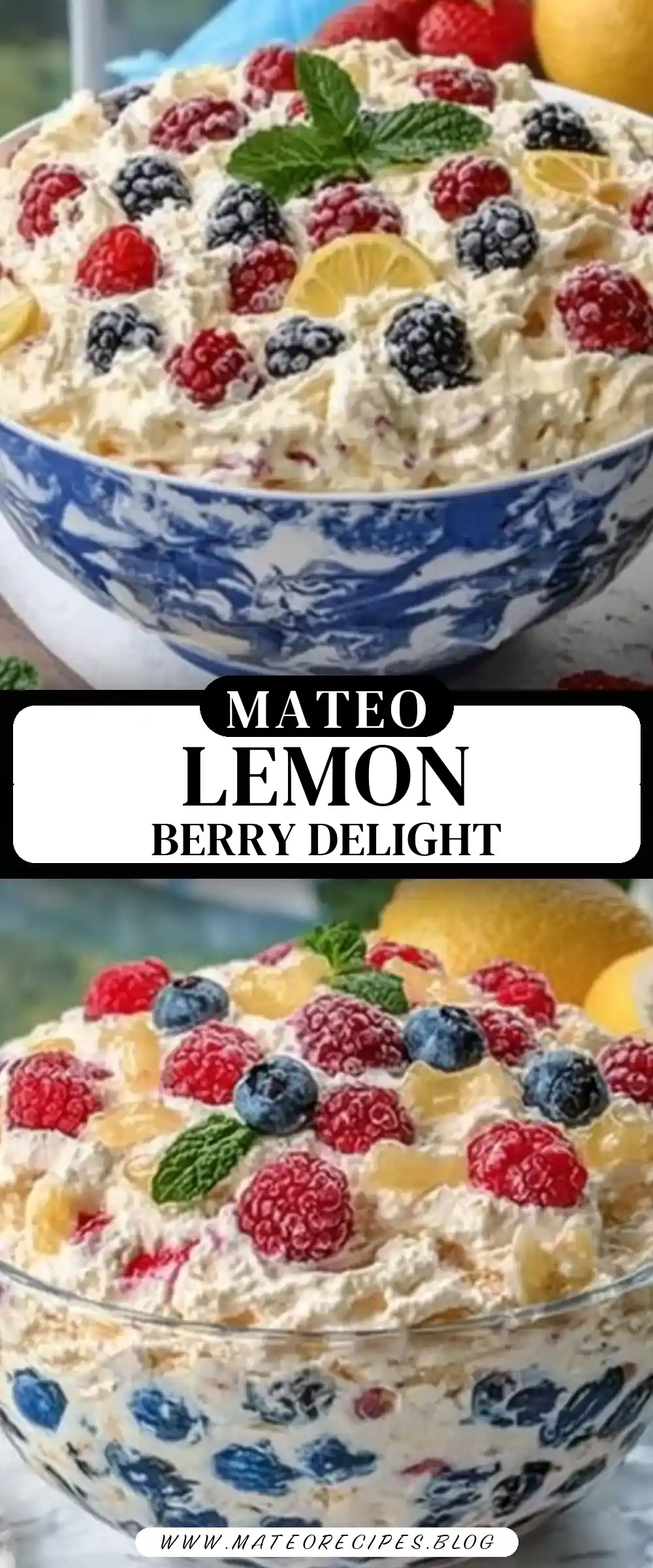 Pinterest pin (Design 3) for Lemon Berry Cheesecake Fluff