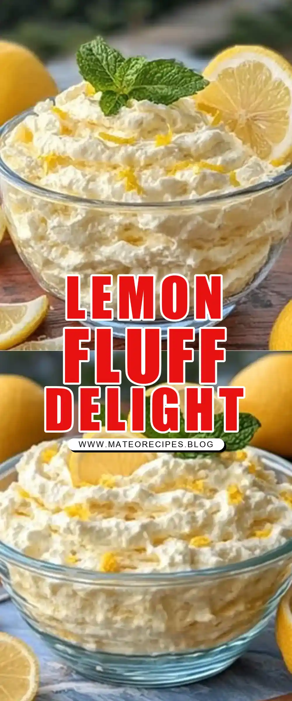 Pinterest pin (Design 1) for Lemon Cheesecake Fluff 🍋
