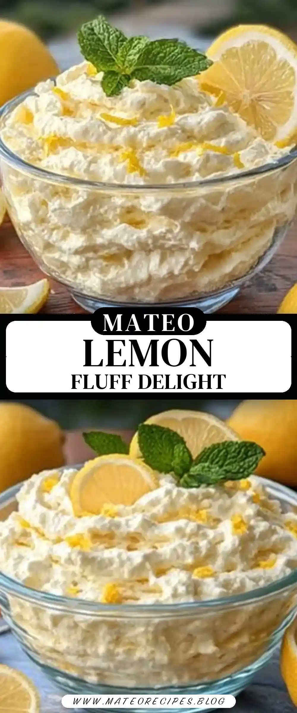 Pinterest pin (Design 3) for Lemon Cheesecake Fluff 🍋