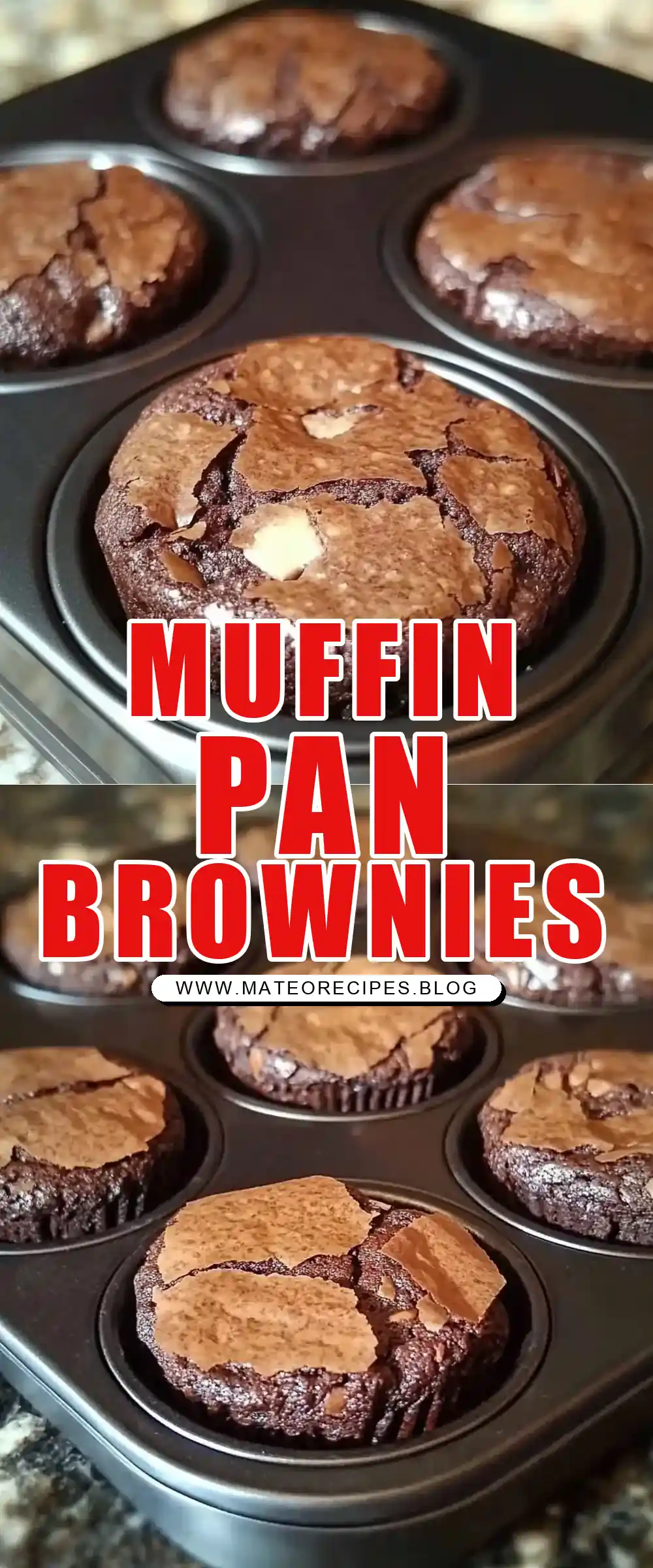 Pinterest pin (Design 1) for brownies in muffin pans