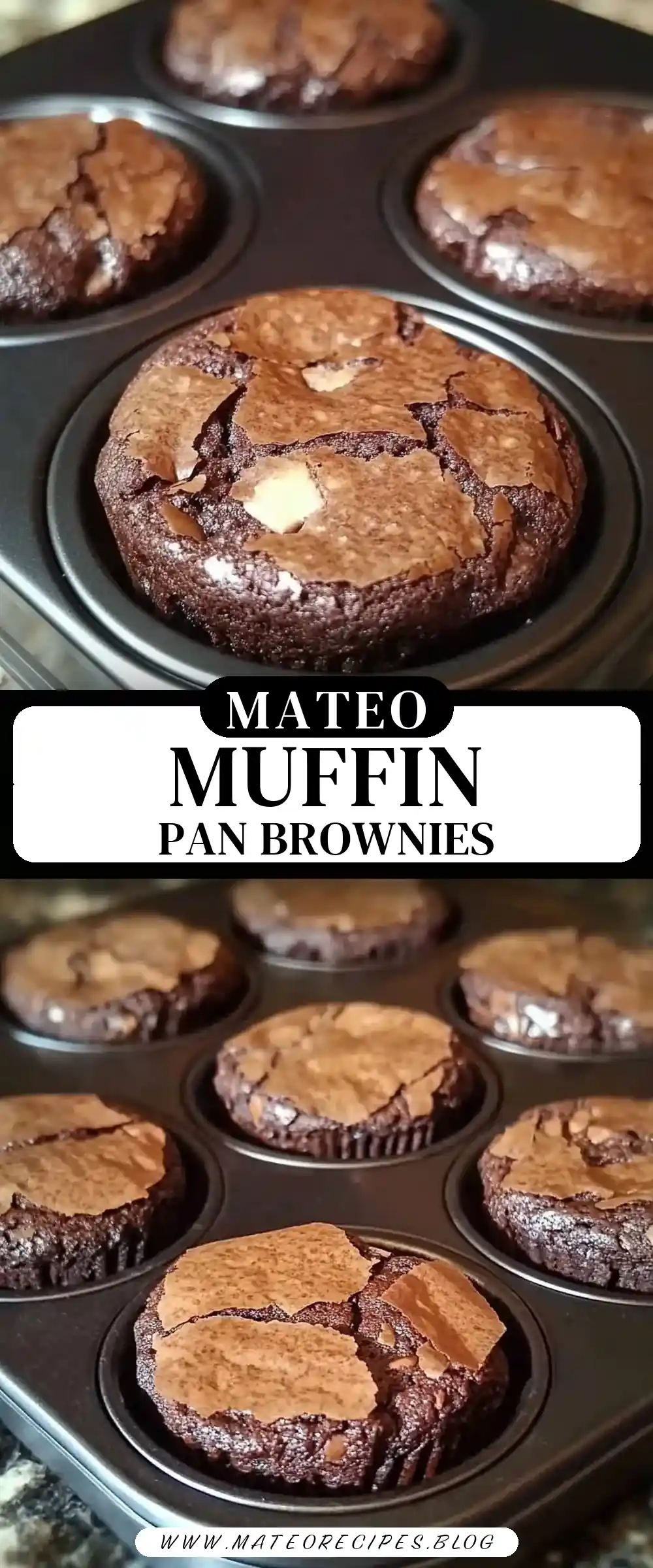 Pinterest pin (Design 3) for brownies in muffin pans