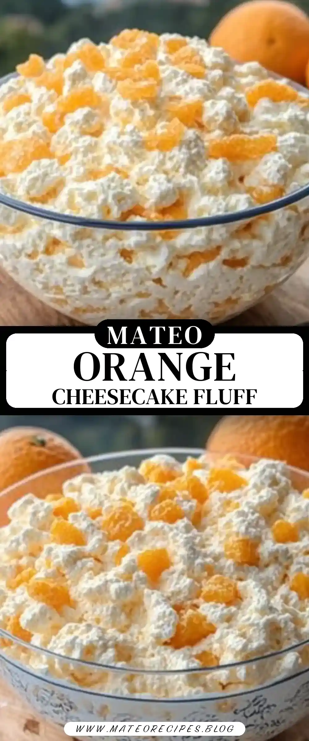 Pinterest pin (Design 3) for Orange Cream Cheesecake Fluff 🍊