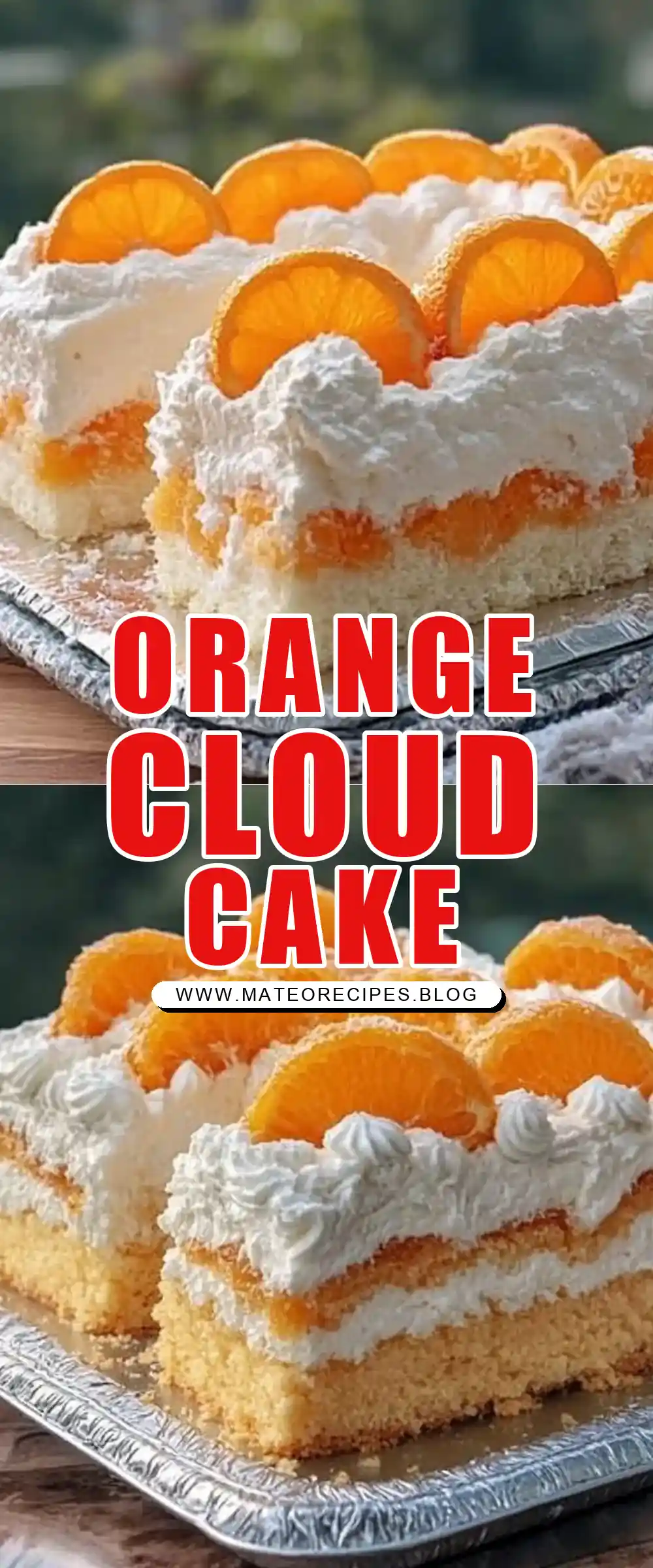 Pinterest pin (Design 1) for Orange Angel Cloud Cake