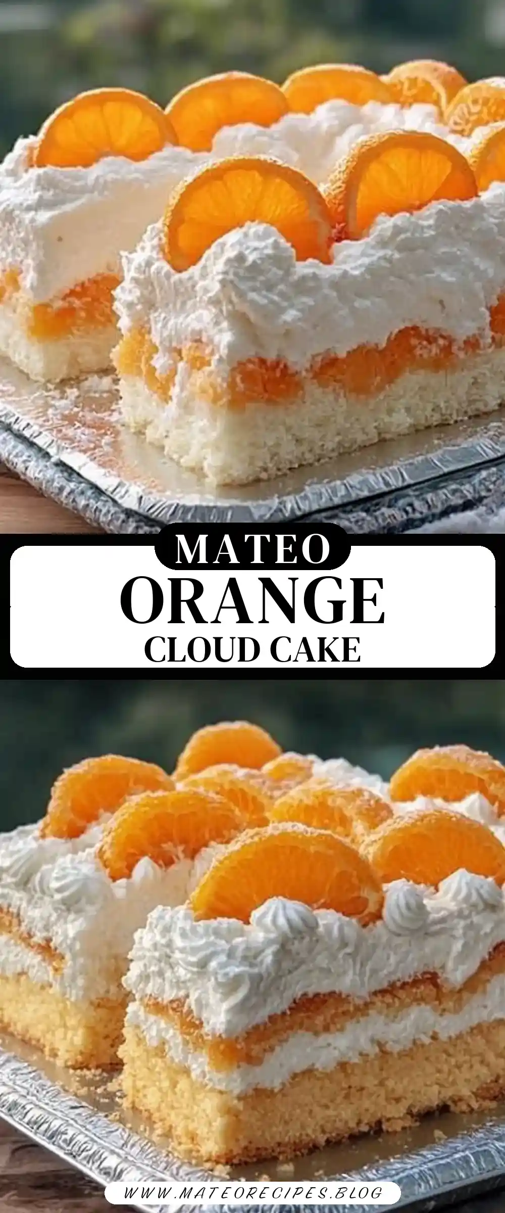 Pinterest pin (Design 3) for Orange Angel Cloud Cake