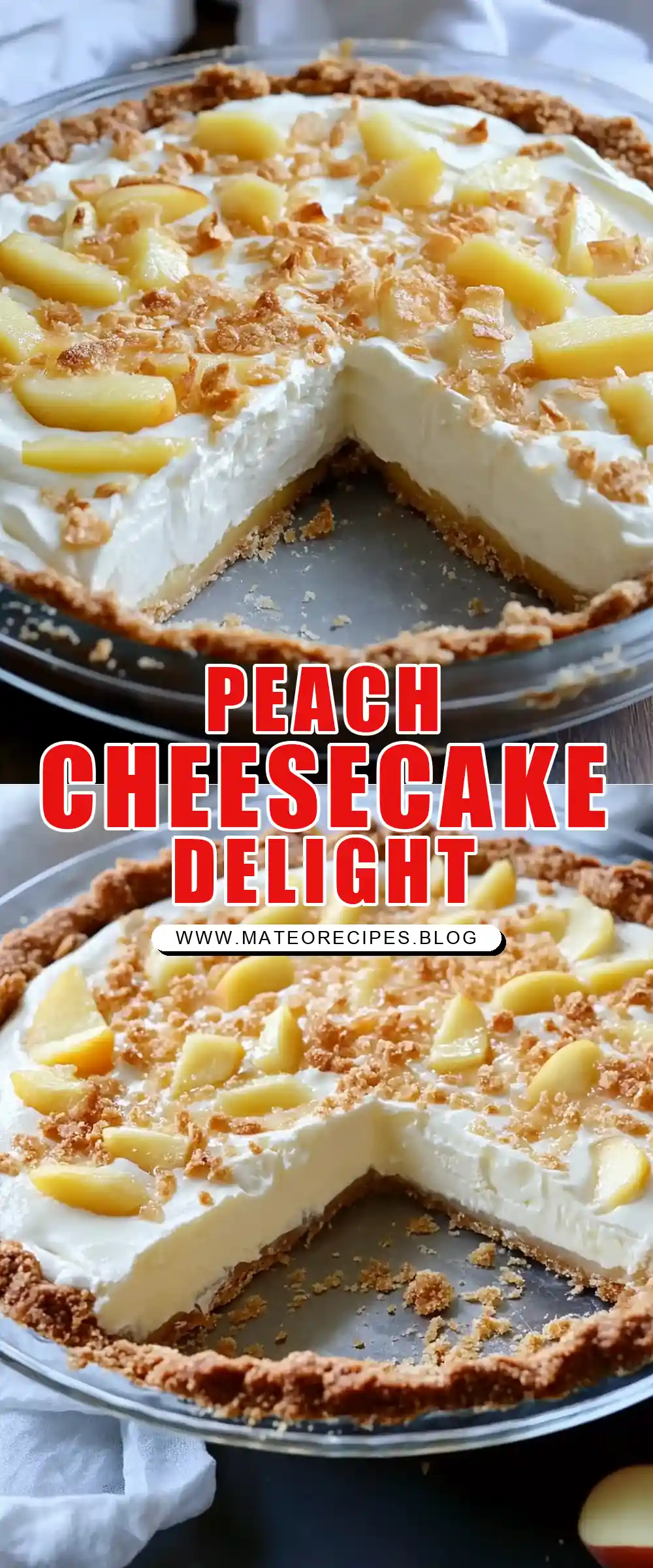 Pinterest pin (Design 1) for Peach Cream Cheese Pie ๐
