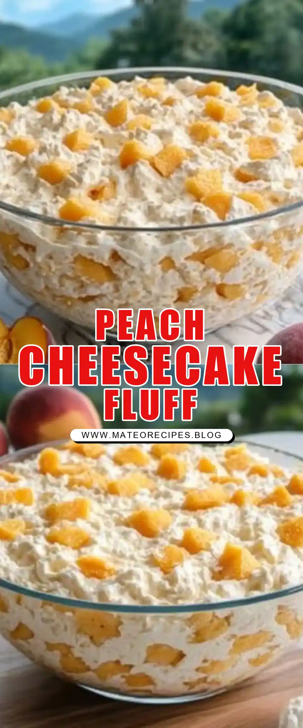Pinterest pin (Design 1) for Peach Cream Cheesecake Fluff