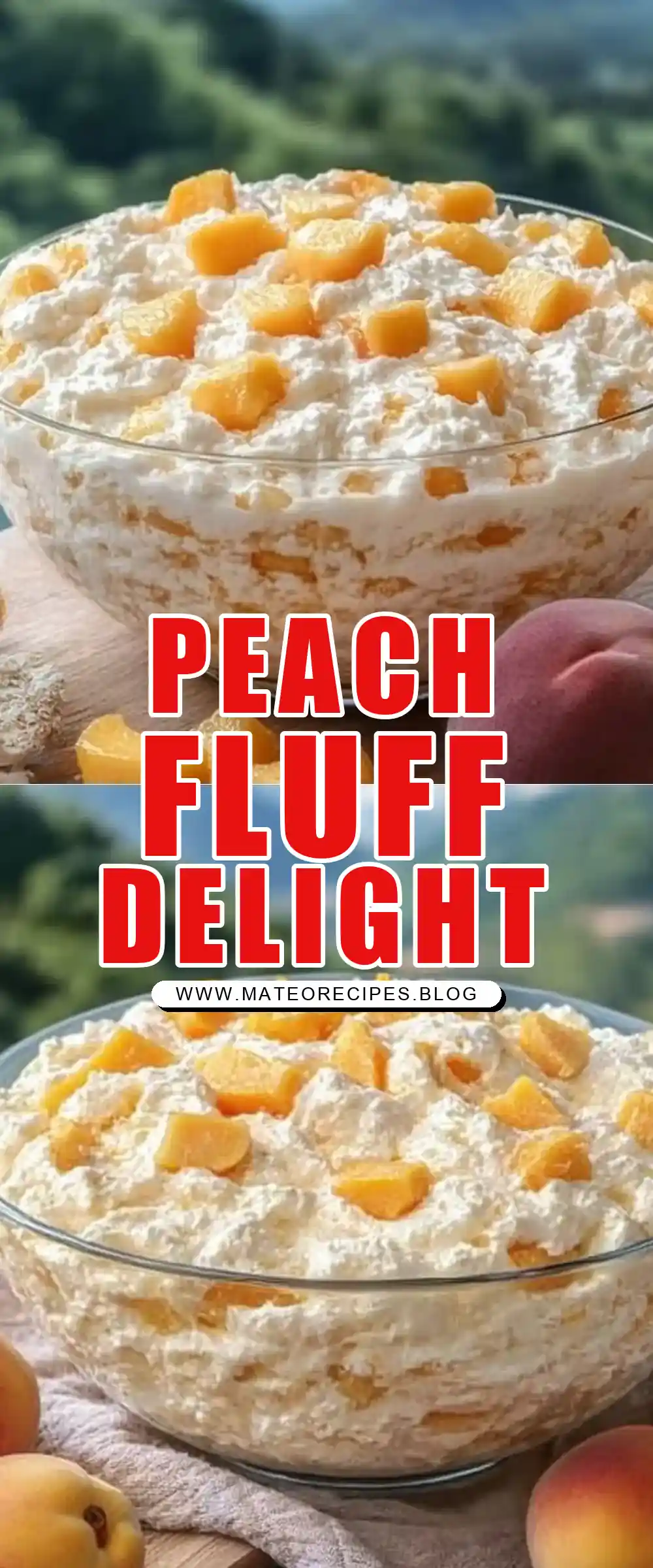 Pinterest pin (Design 1) for Peach Cheesecake Fluff