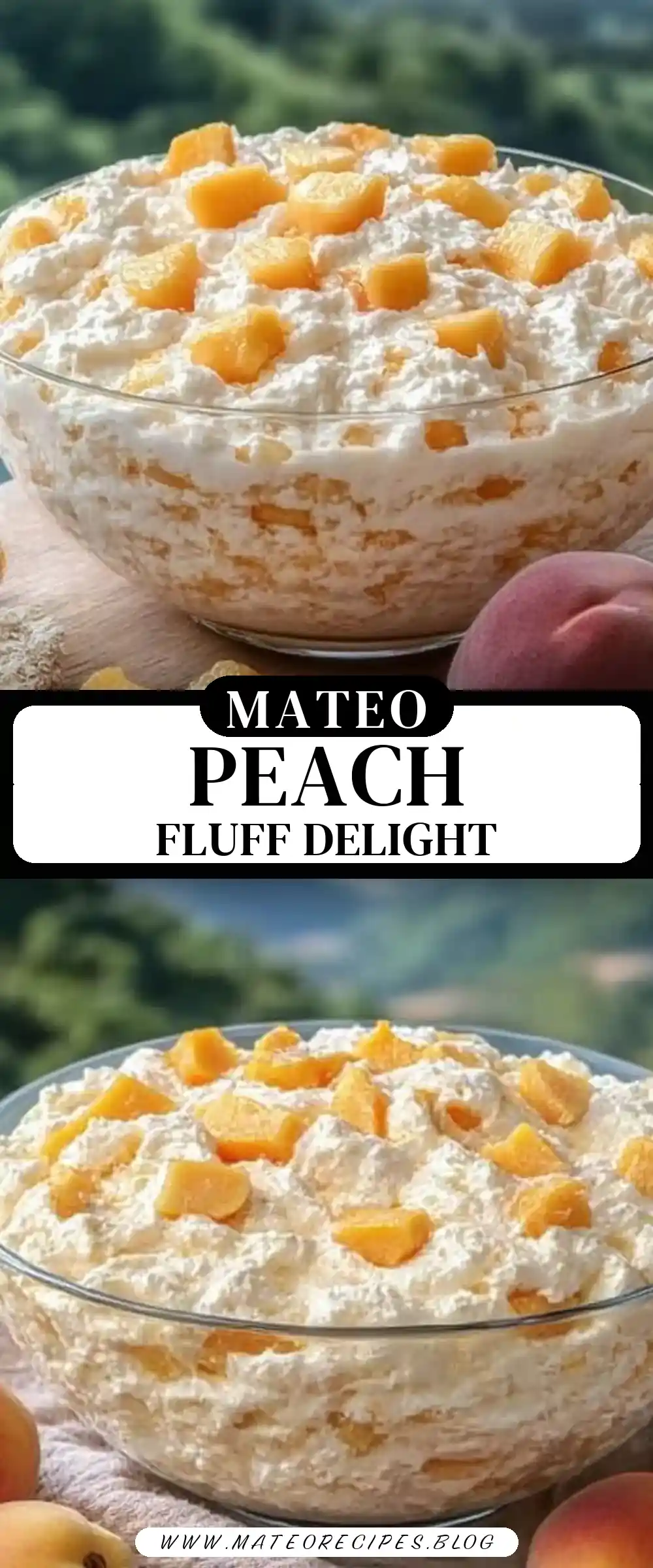 Pinterest pin (Design 3) for Peach Cheesecake Fluff