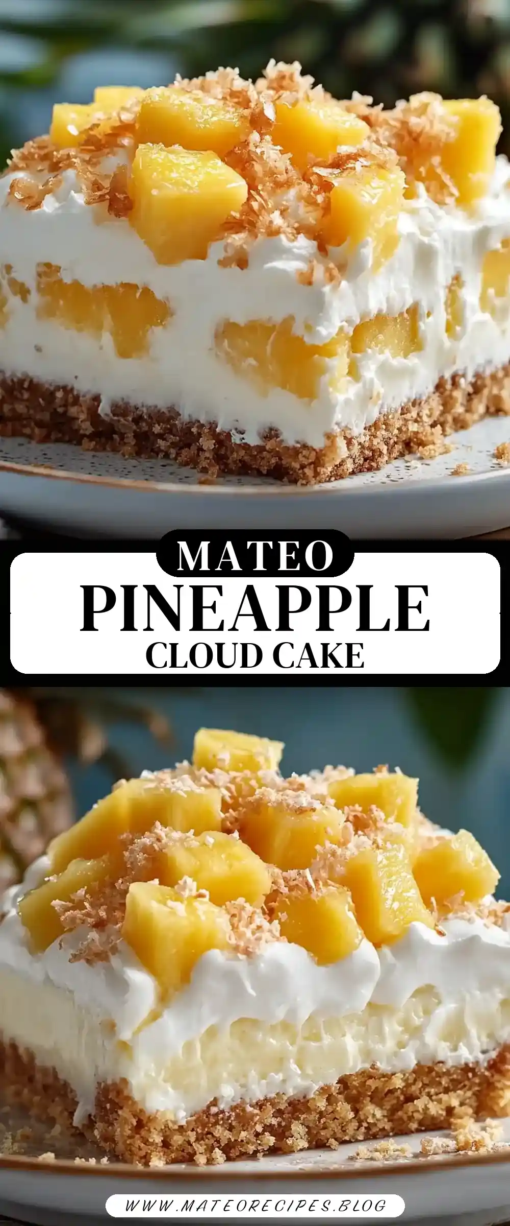 Pinterest pin (Design 3) for Pineapple Angel Cloud Cake
