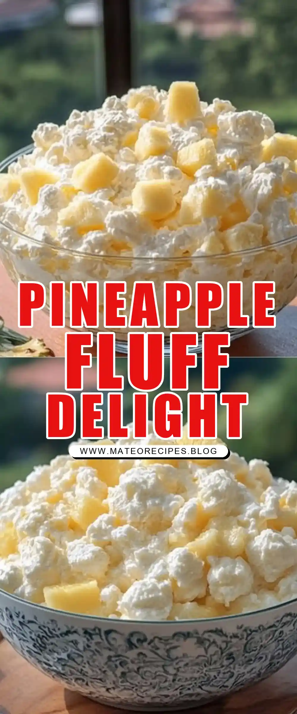 Pinterest pin (Design 1) for Pineapple Fluff Salad 🍍