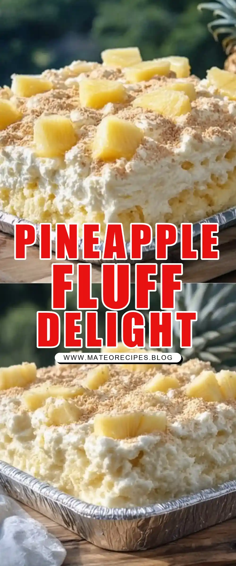 Pinterest pin (Design 1) for Pineapple Cheesecake Fluff 🍍