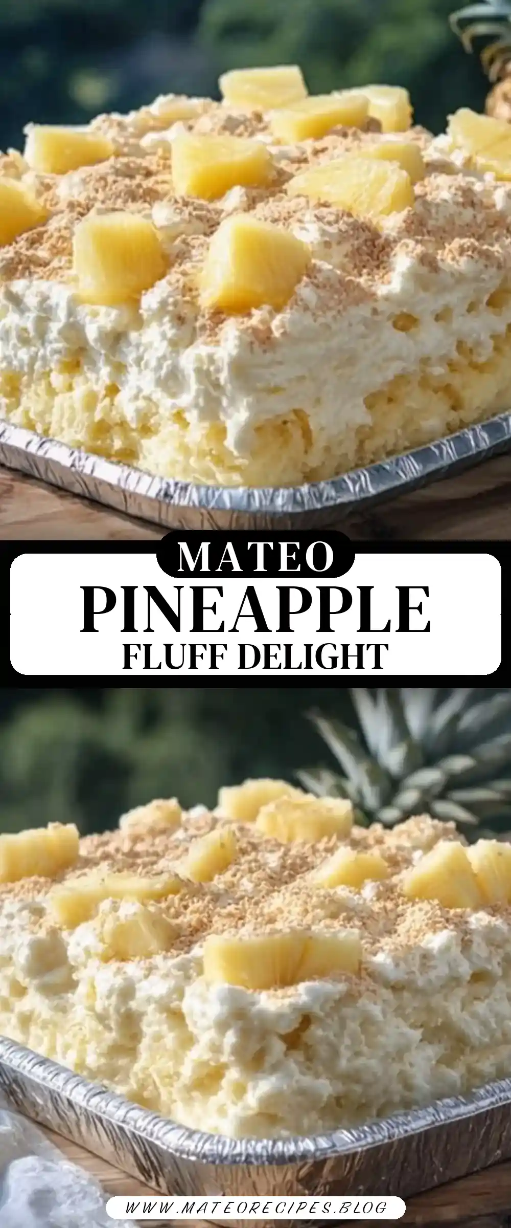 Pinterest pin (Design 3) for Pineapple Cheesecake Fluff 🍍
