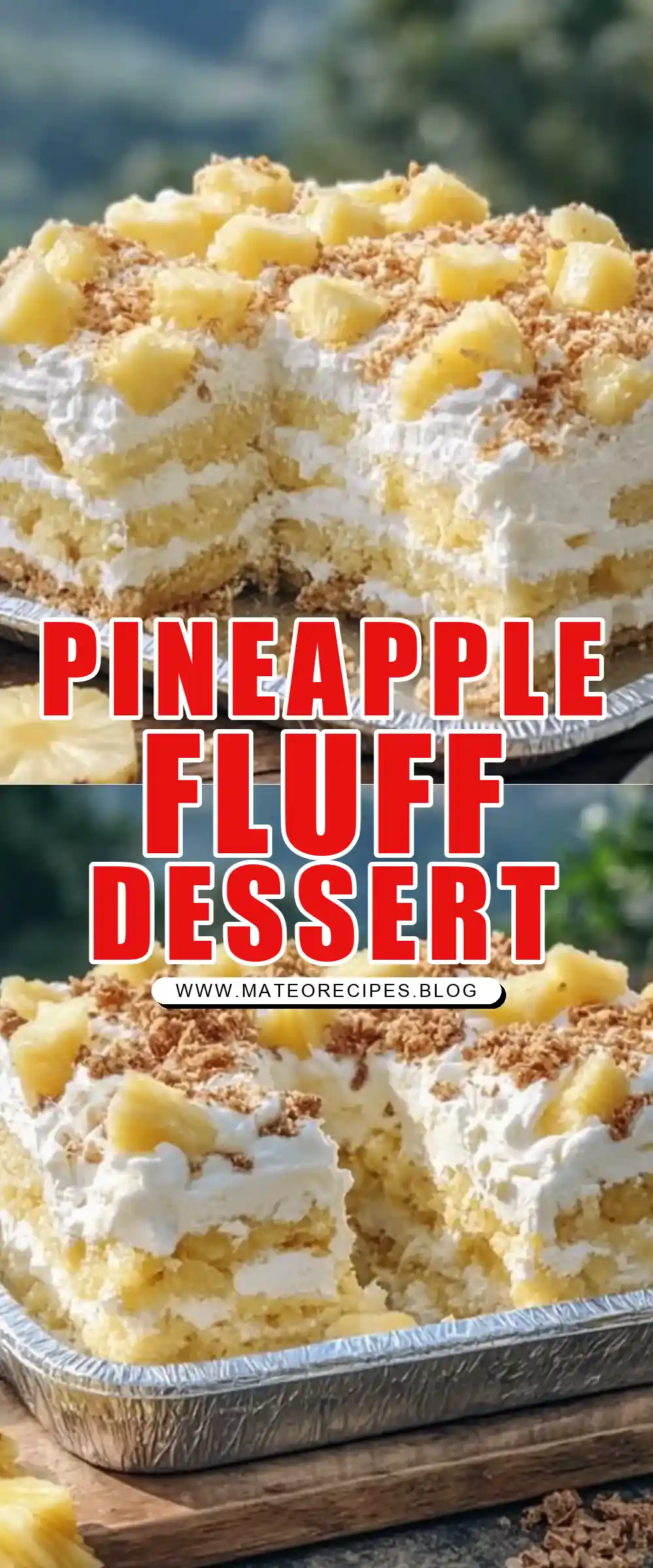 Pinterest pin (Design 1) for Pineapple Angel Fluff Dessert 🍍