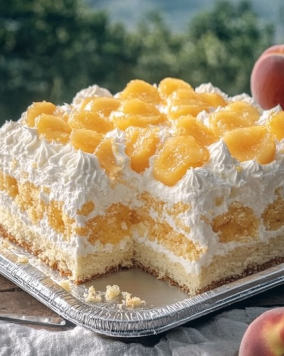 A delicious plate of Peach Angel Cloud Cake šāļø