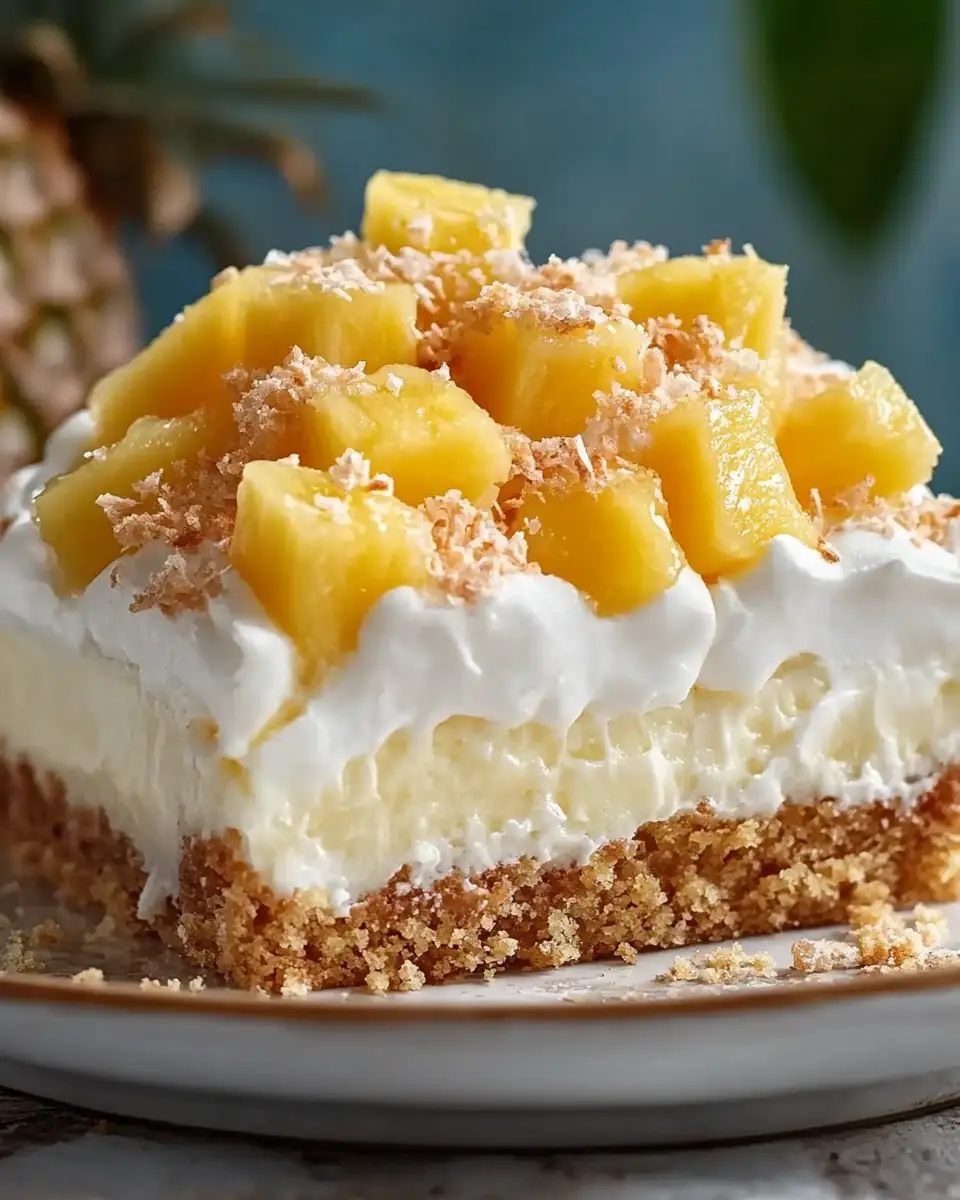 A delicious plate of Pineapple Angel Cloud Cake