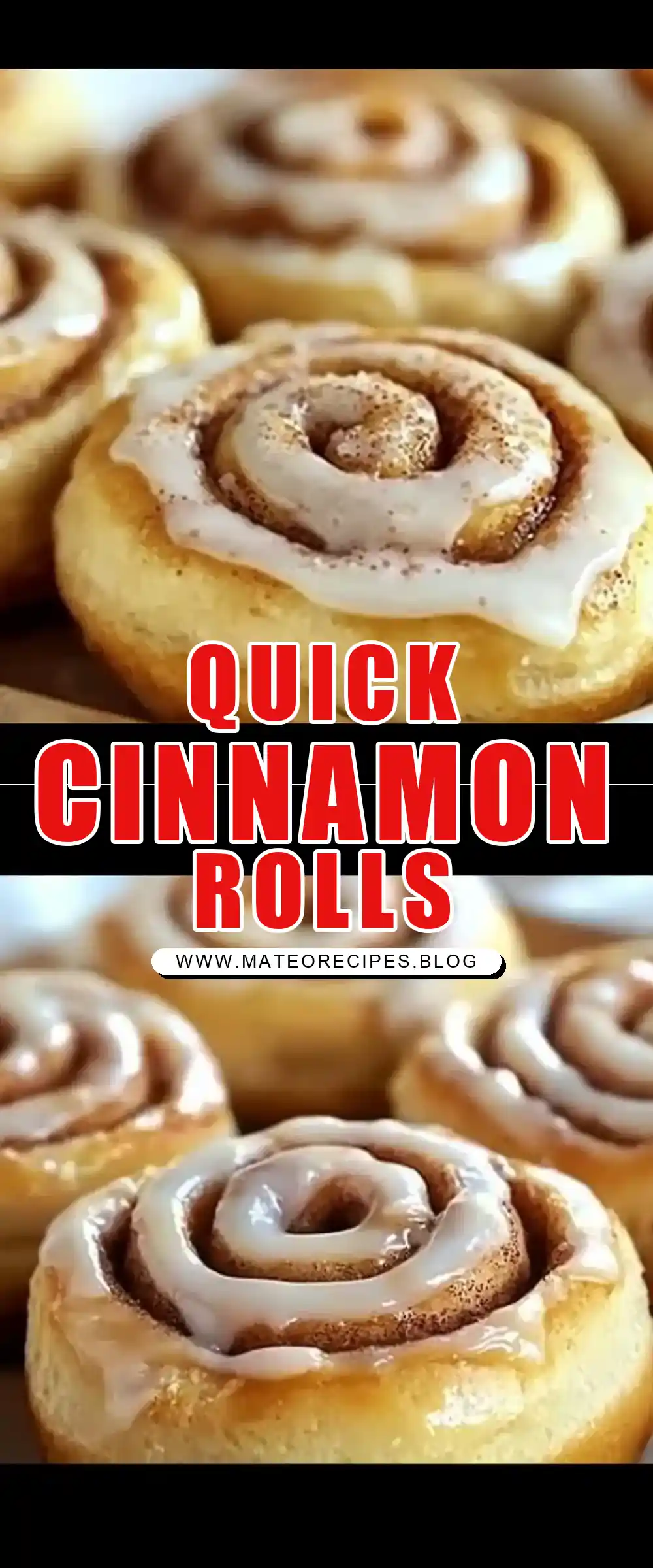 Pinterest pin (Design 1) for One Hour Cinnamon Rolls