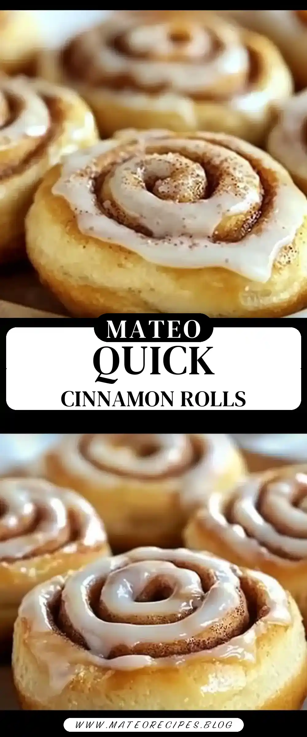 Pinterest pin (Design 3) for One Hour Cinnamon Rolls