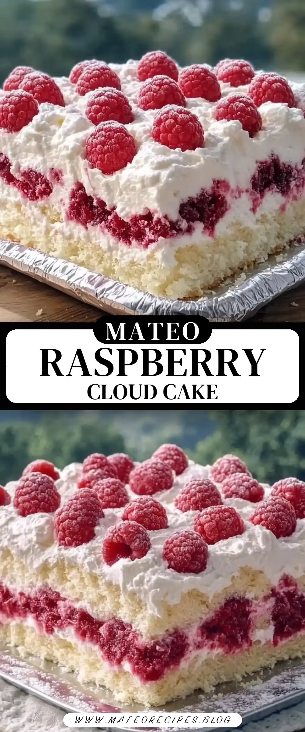 Pinterest pin (Design 3) for Raspberry Angel Cloud Cake ❤️☁️