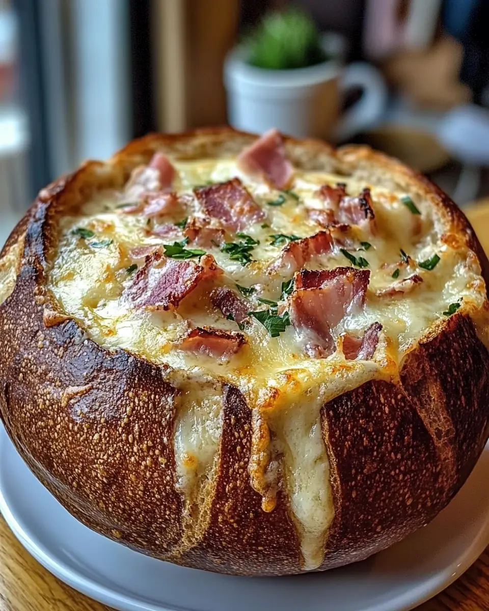 A delicious plate of Reuben Dip in a Rye Bread Bowl 🥪🧀🥖