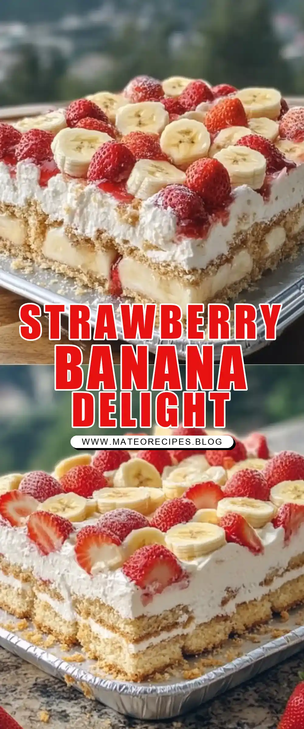 Pinterest pin (Design 1) for Strawberry Banana Icebox Cake šš