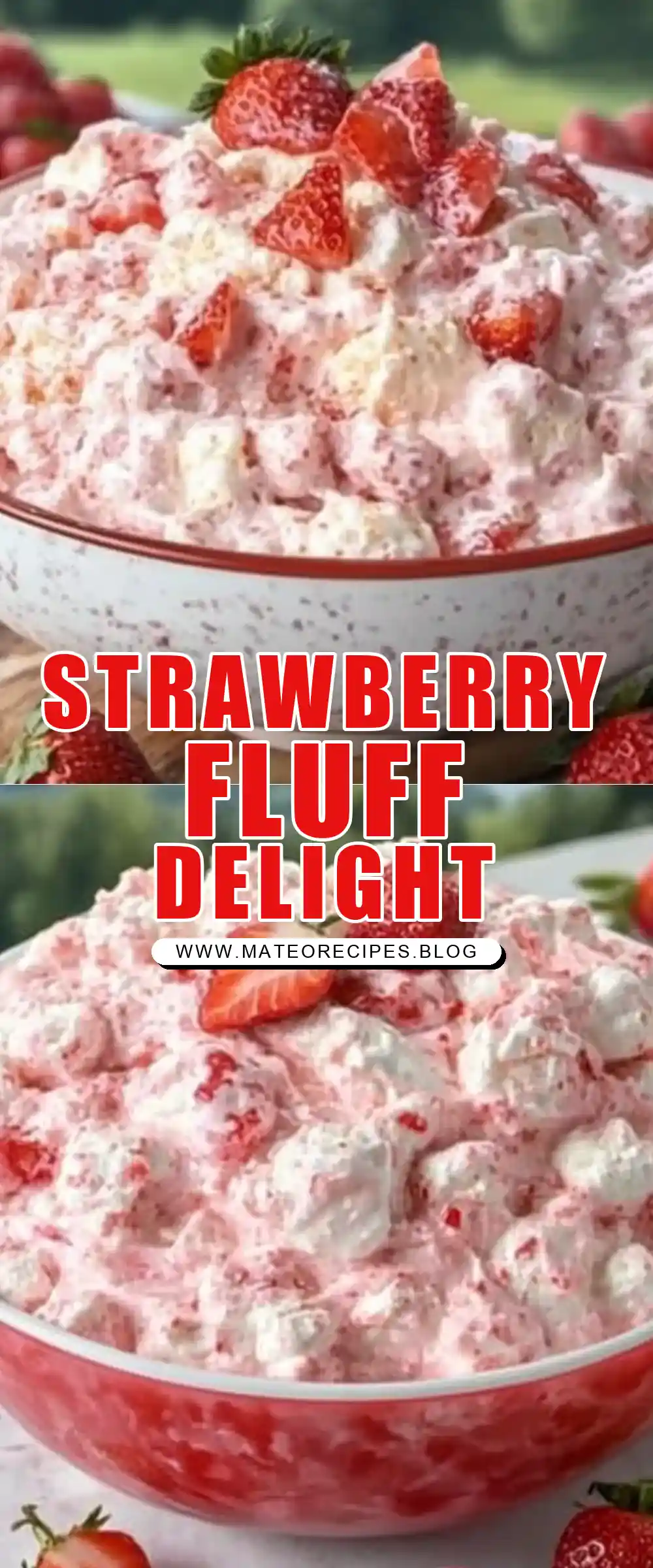 Pinterest pin (Design 1) for Strawberry Cheesecake Fluff 🍓