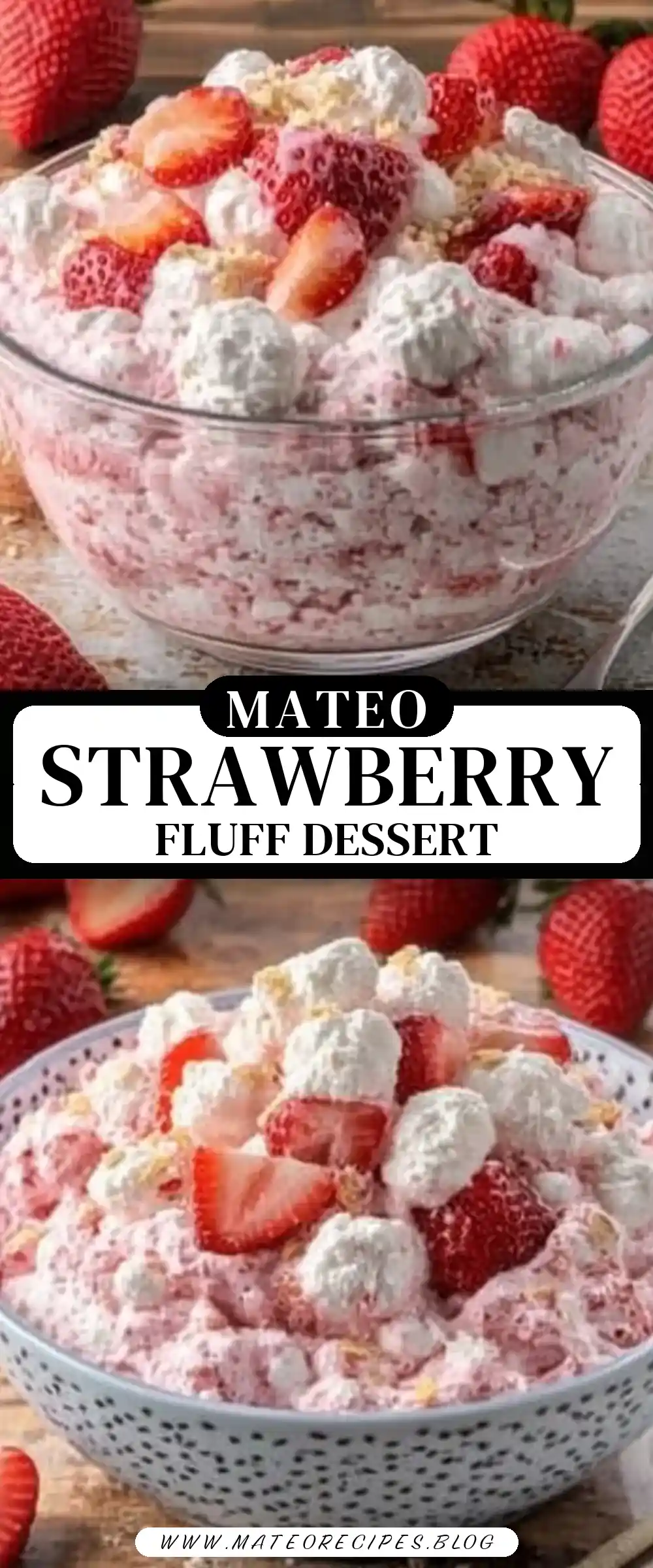 Pinterest pin (Design 3) for Strawberry Shortcake Fluff 🍓